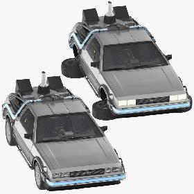 DeLorean Back to the Future Driving and Flying 3D model